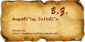 Bogdány Zoltán névjegykártya