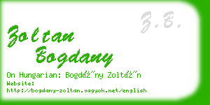 zoltan bogdany business card